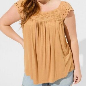 Torrid • Biscuit Knit Square Neck Eyelet Top